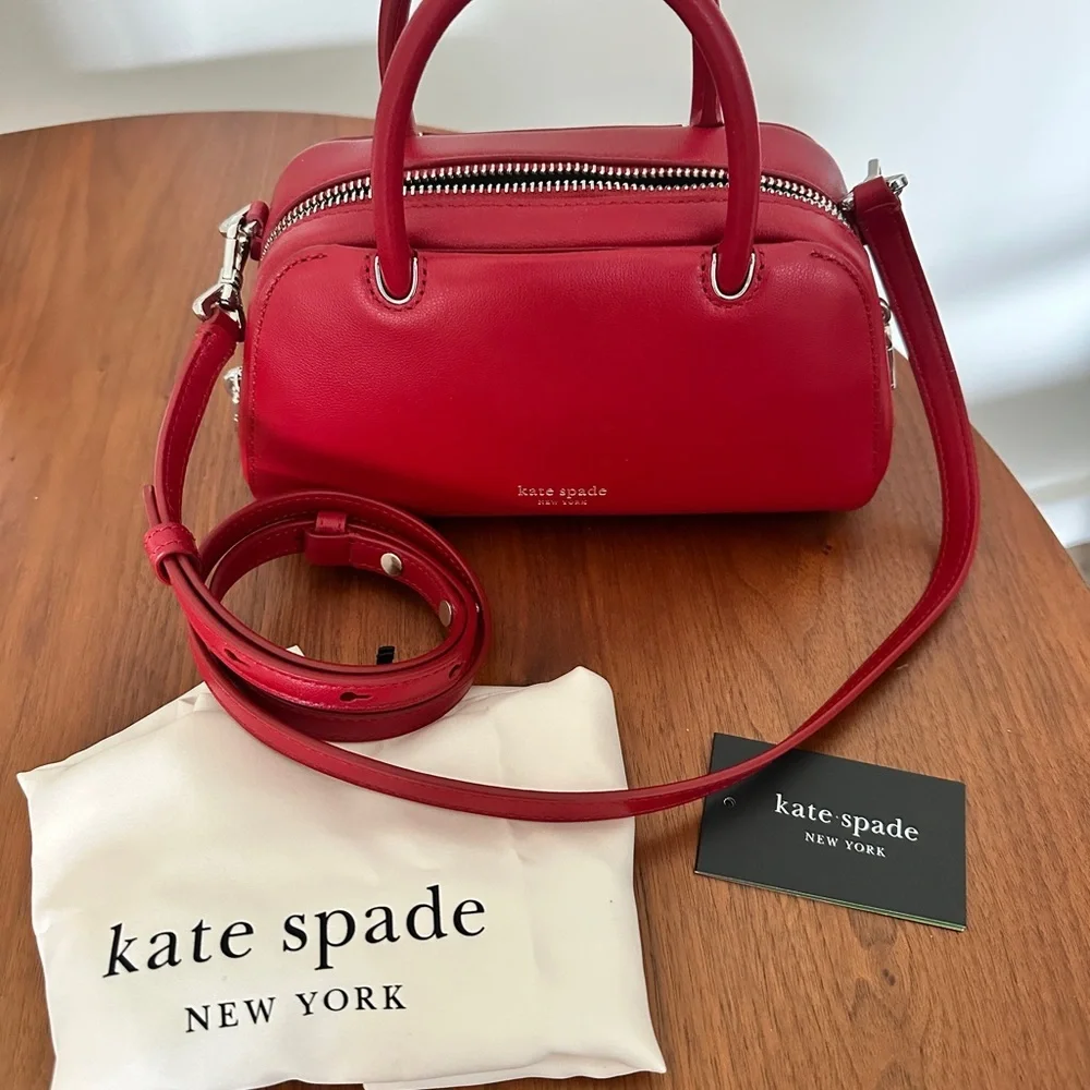 NEW kate spade red mini bag with top handle and crossbody strap